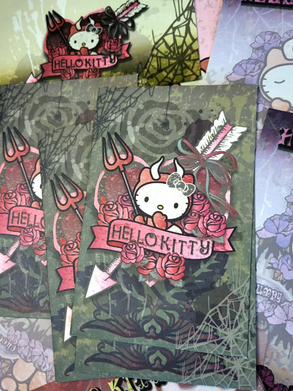 Vintage RARE Sanrio Devil Hello Kitty Stationery